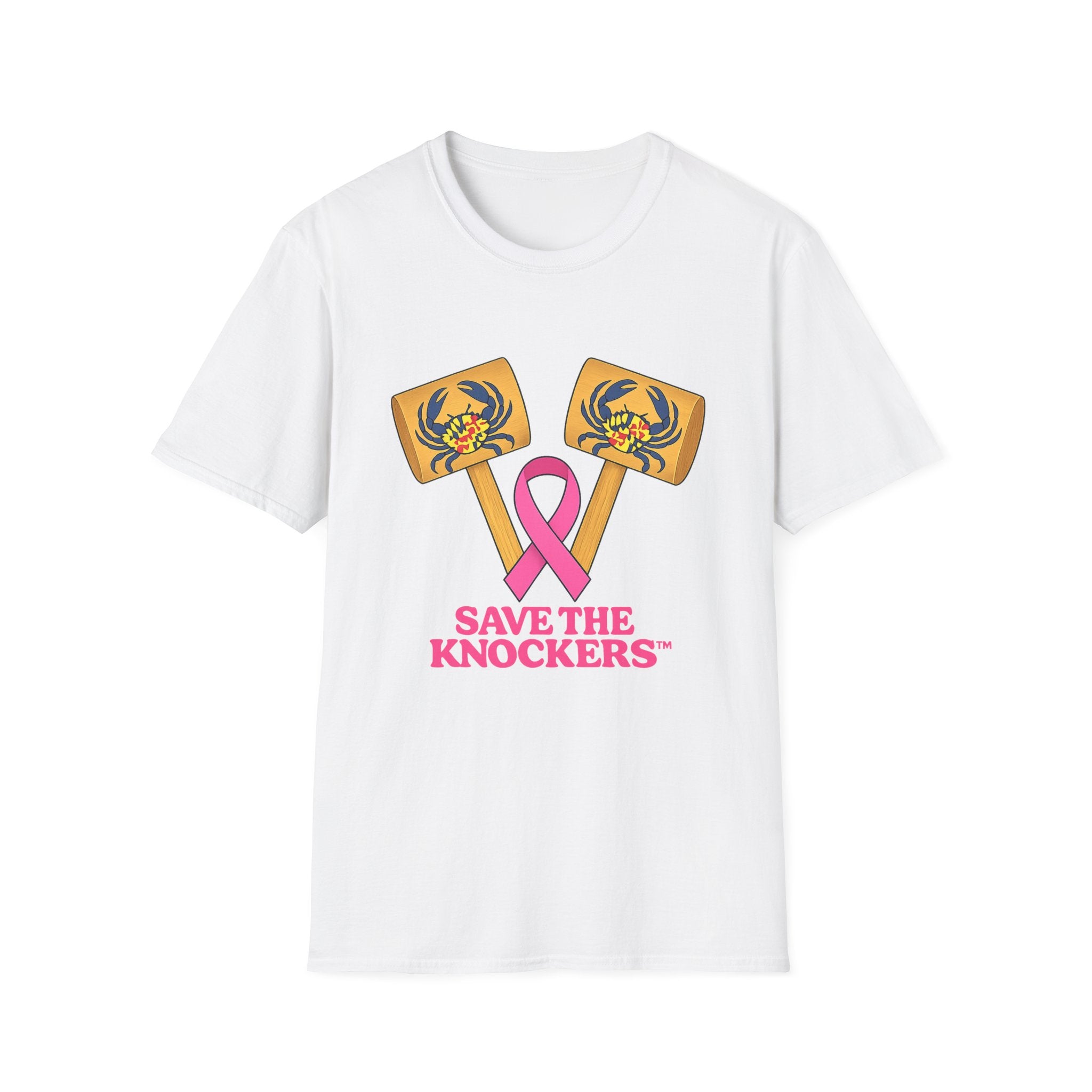 Save the Knockers T-Shirt — Breast Cancer Awareness Mallet Design