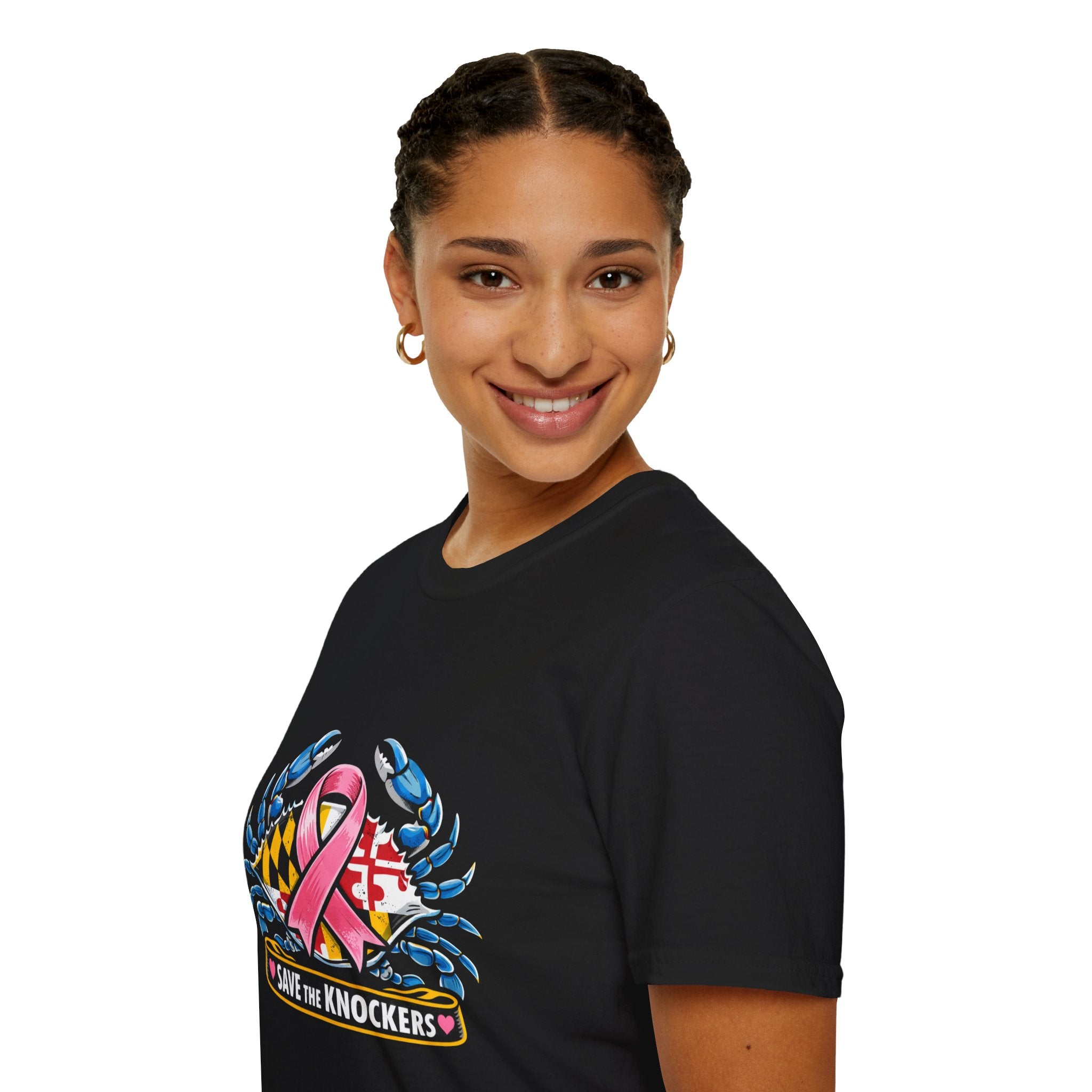 Save The Knockers Maryland Crab T-Shirt — Breast Cancer Awareness Ribbon Tee