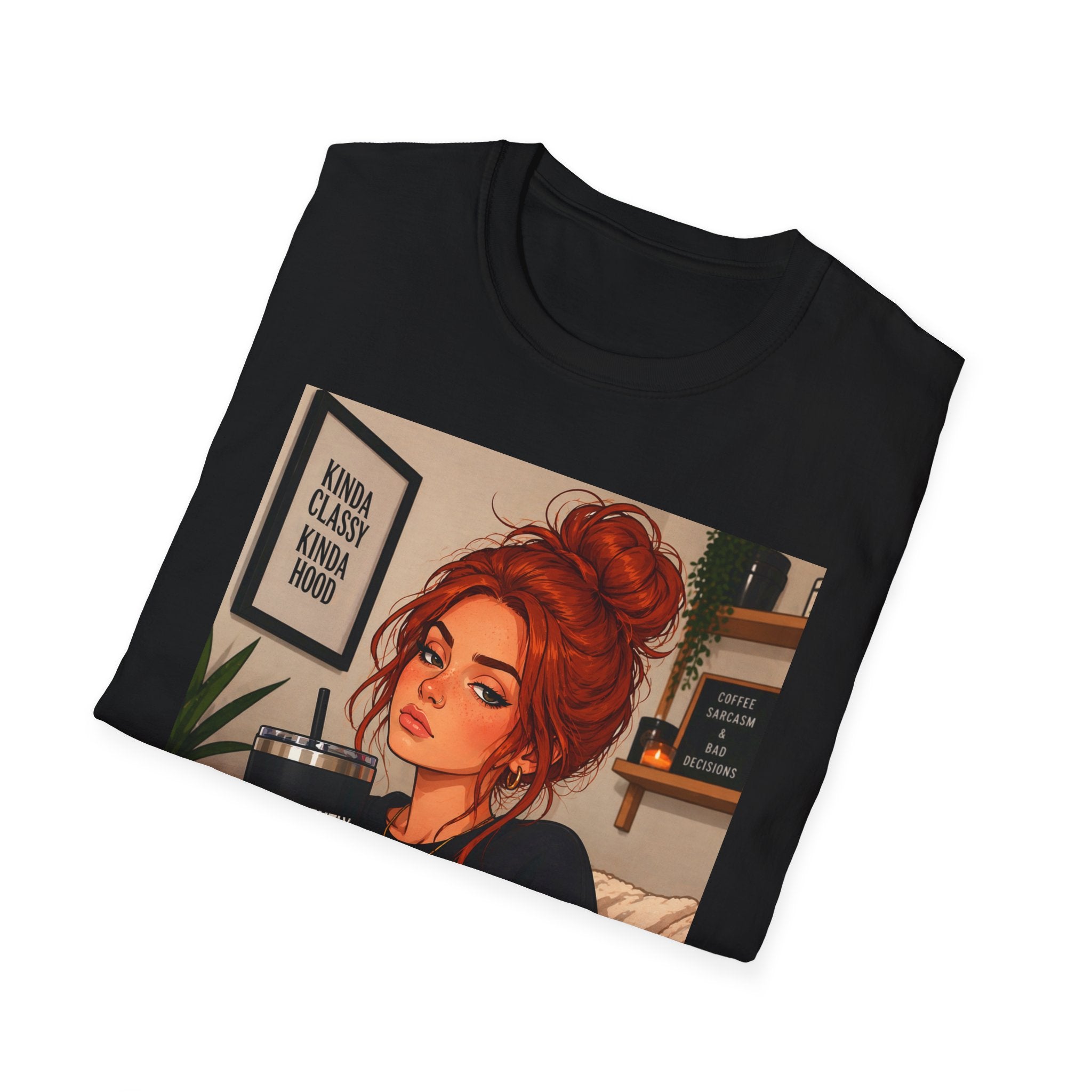 Coffee & Chill Redhead Graphic T-Shirt — “Apparently I'm the Problem” Quote Tee