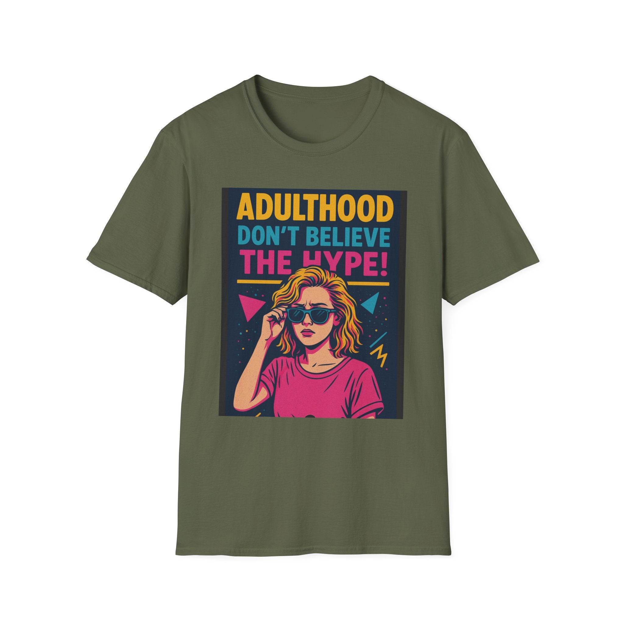 Adulthood Don't Believe the Hype T-Shirt | Funny Graphic Tee, Gift for Young Adults, Vintage Style, Unisex Casual Wear, Birthday Gift