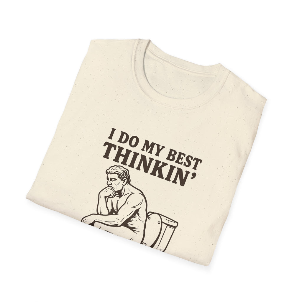 Thinkin' When I'm Stinkin' T-Shirt — Funny Toilet Humor Tee