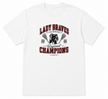 White t-shirt with 'Lady Braves Lacrosse Regional Champions' design on a white background