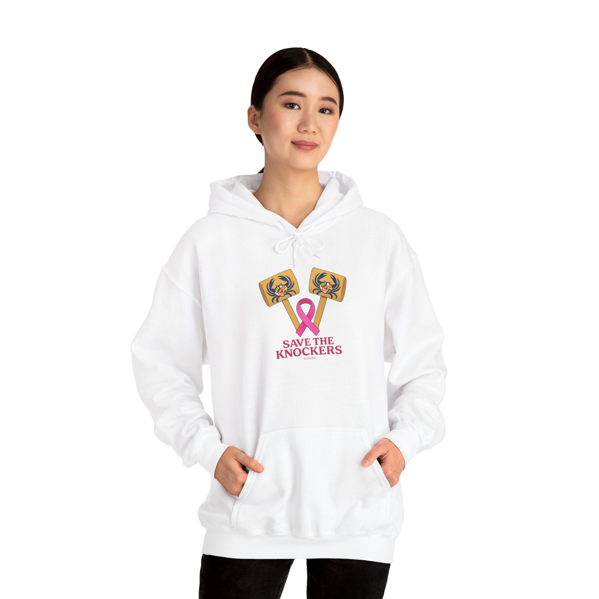 Breast Cancer Awareness Hoodie – "Save The Knockers" Pink Ribbon Design
